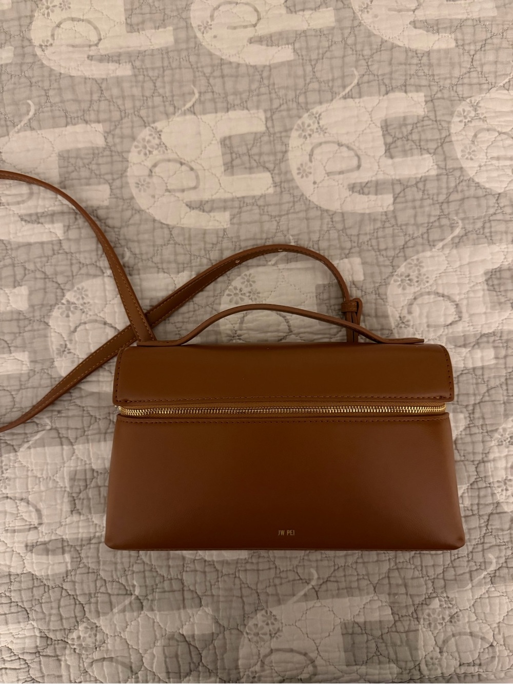 Brown Leather Top-Handle Crossbody Bag